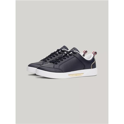Tommy Hilfiger Metallic Trim Leather Sneaker