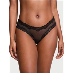 Tease Mesh Lace-Trim Cheeky Panty
