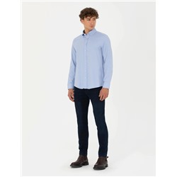 Açık Mavi Slim Fit Uzun Kollu Gömlek