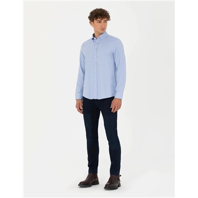Açık Mavi Slim Fit Uzun Kollu Gömlek