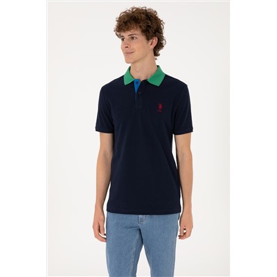 Erkek Regular Fit Polo Yaka Lacivert Tişört