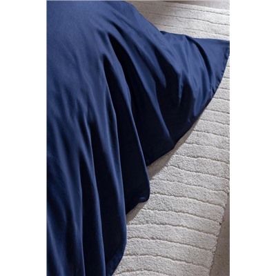 Coyne King Size %100 Pamuk Baskılı Saten Nevresim Takımı - Lacivert