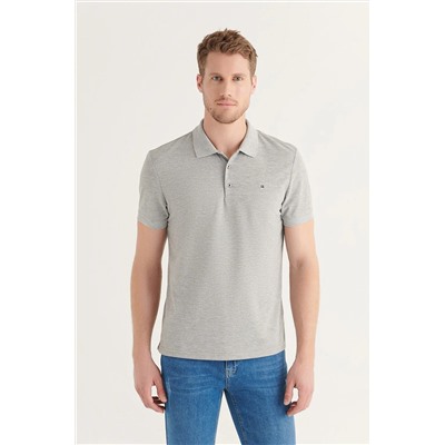 Gri %100 Pamuk Serin Tutan Polo Yaka T-Shirt