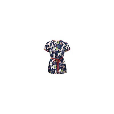 UA Antarctic Christmas Navy Mock Wrap Scrub Top