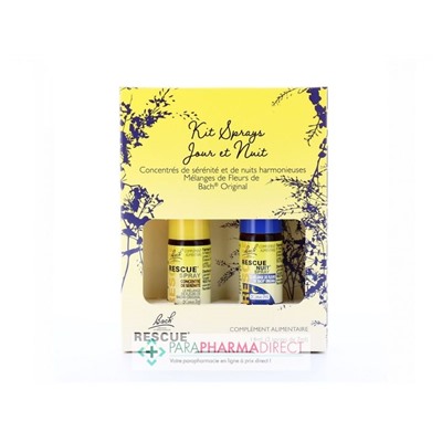 Fleurs de Bach Rescue Kit Sprays Jour et Nuit 2x7ml