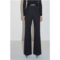 Pantalón palazzo de lana de tiro alto - Negro