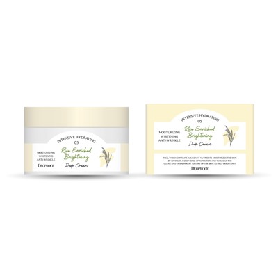 DEOPROCE RICE ENRICHED BRIGHTENING DEEP CREAM Увлажняющий и питательный крем для лица с экстрактами злаковых культур 100г