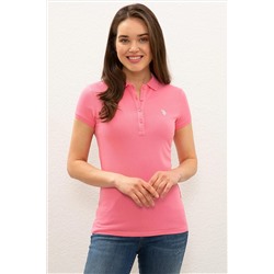 Kadın Pembe Basic Polo Yaka Tişört