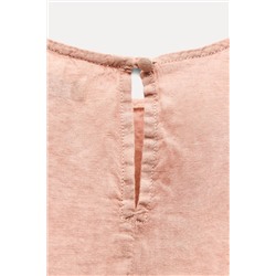 ZW COLLECTION 100% LINEN TOP WITH TIES