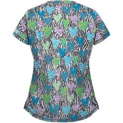 UA Wild At Heart Pewter Print Scrub Top