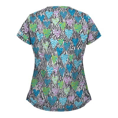 UA Wild At Heart Pewter Print Scrub Top