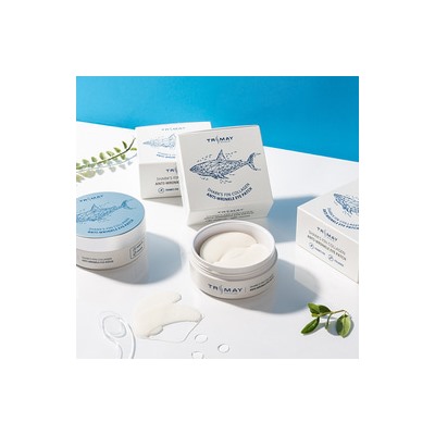 Shark's Fin Collagen Anti-Wrinkle Eye Patch, Антивозрастные патчи для век с экстрактом акульего плавника и коллагеном