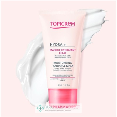 Topicrem Hydra+ - Masque Hydratant Eclat - Peaux Sensibles Déshydratées 50 ml