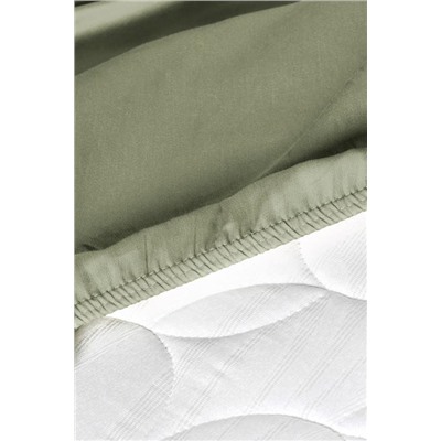 Ciel King Size Plus Lastikli Saten Çarşaf - Haki