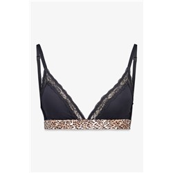 Sujetador triangular NATURAL animal print negro
