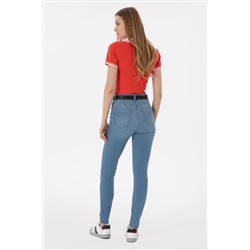 Kadın Açık Mavi Skinny High Waist Fit Jean Pantolon