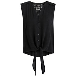 Damen Blusentop in Crepp-Optik