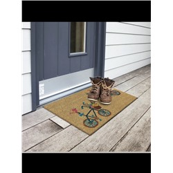 Relaxdays  Fußmatte "Fahrräder" in Natur - (B)60 x (T)40 cm