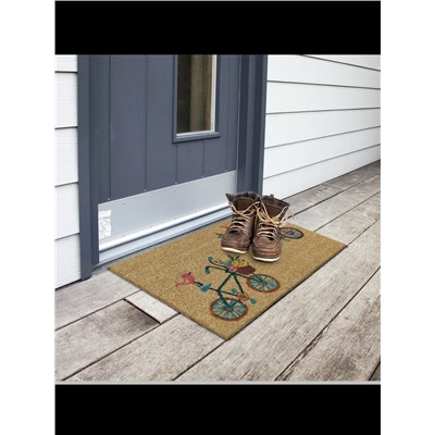 Relaxdays  Fußmatte "Fahrräder" in Natur - (B)60 x (T)40 cm
