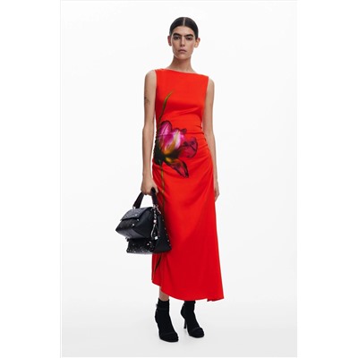 Vestido asimétrico orquídea