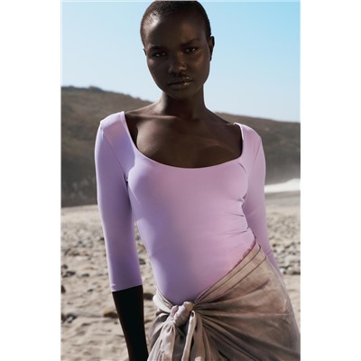 POLYAMIDE T-SHIRT WITH ROUND NECKLINE
