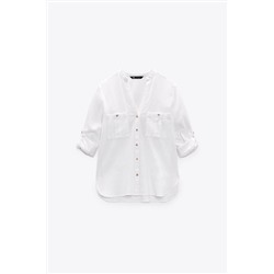 CAMISA MANGA REMANGADA CON LINO