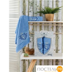 10544 Комп. Пол. MERZUKA махр. в короб. (50x90/1)(70х140/1) 2 шт.KING голубой