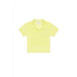 Kız Çocuk Neon Sarı Polo Yaka Tişört