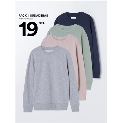 PACK OF 4 BASIC SWEATSHIRTS