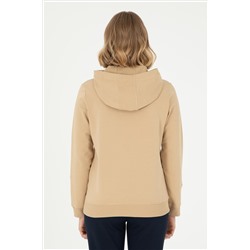 Kadın Kum Kapüşonlu Sweatshirt