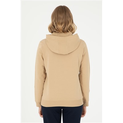 Kadın Kum Kapüşonlu Sweatshirt