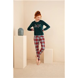Sevim 13186 Kadın Nakışlı Pijama Takım