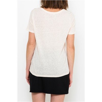 Camiseta de lino Blanco