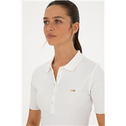 Kadın Ekru Polo Yaka Tişört