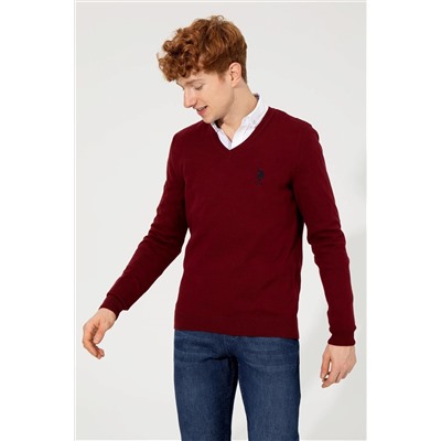 Erkek Bordo Basic Kazak