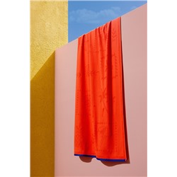 Sorle %100 Pamuk Plaj Havlusu - Turuncu - 70x150 cm
