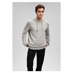 MaviLogo Baskılı Kapüşonlu Gri Sweatshirt 065606-28387