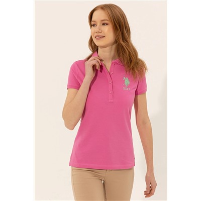 Kadın Pembe Basic Polo Yaka Tişört