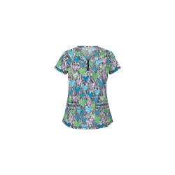 UA Wild At Heart Pewter Print Scrub Top