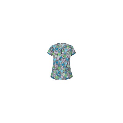 UA Wild At Heart Pewter Print Scrub Top