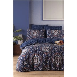 Ev & Ev Home Kolay Ütülenir Nevresim Takımı Çift Kişilik Varak Lacivert Ep-028725