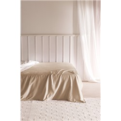 Ciel King Size %100 Pamuk Lastiksiz Saten Çarşaf - Bej