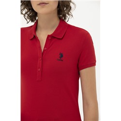 Kadın Kırmızı Basic Polo Yaka Tişört