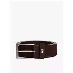 Square-Buckle Nubuck Leather Belt