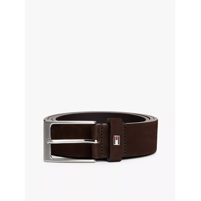 Square-Buckle Nubuck Leather Belt