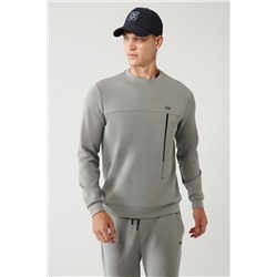 Avva Erkek Gri Soft Touch Bisiklet Yaka Baskılı Standart Fit Normal Kesim Sweatshirt A32y1285 A32Y1285