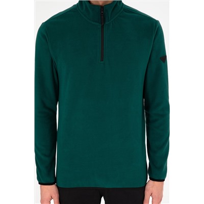 Erkek Koyu Yeşil Basic Sweatshirt