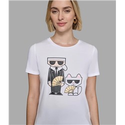 KARL AND CHOUPETTE FAN TEE