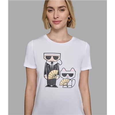 KARL AND CHOUPETTE FAN TEE