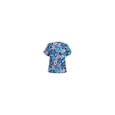 UA Swirling Flowers Navy Print Scrub Top